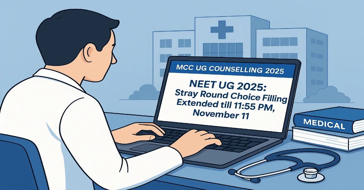 NEET UG 2025 Stray Round Choice Filling Extended till 11_55 PM, November 11