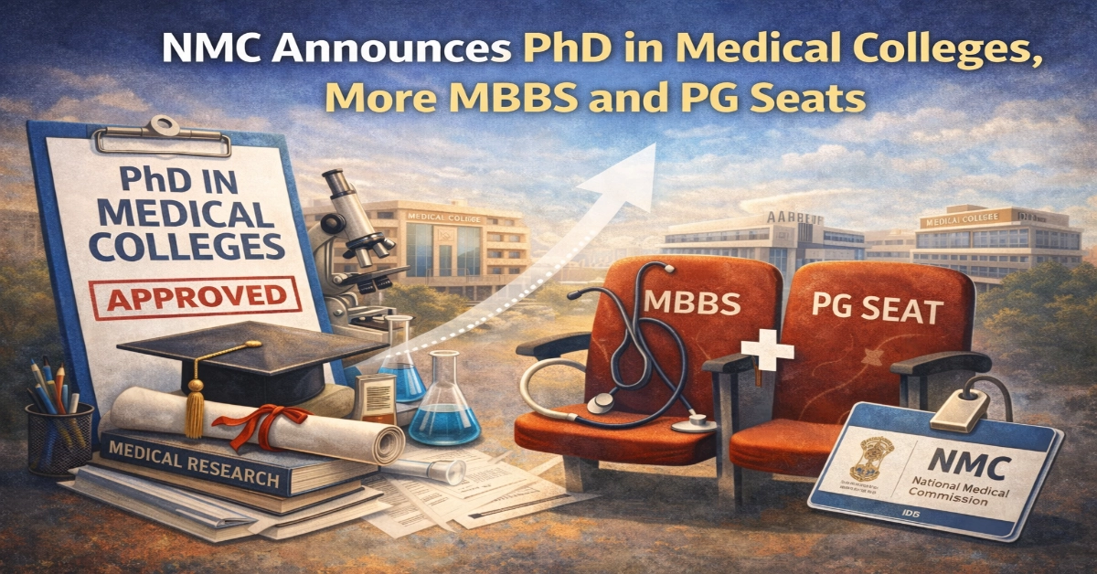 NMC Announces PhD in Medical Colleges, More MBBS and PG Seats