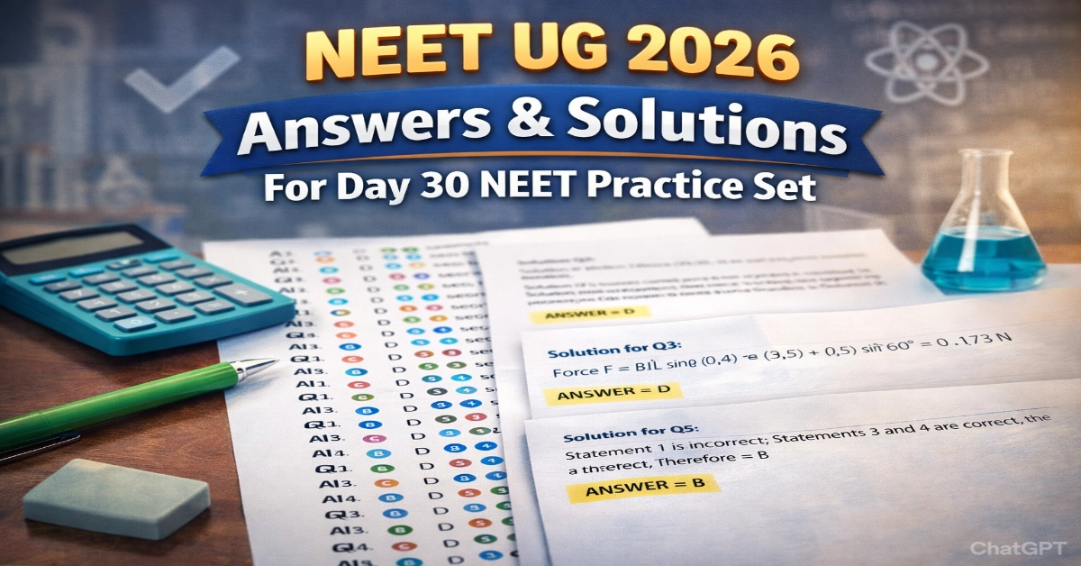 Answers & Solutions For Day 30 NEET Practice Set