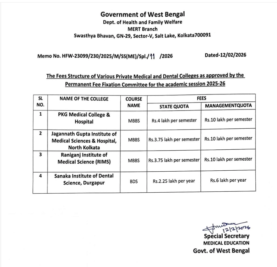 WB fee notice