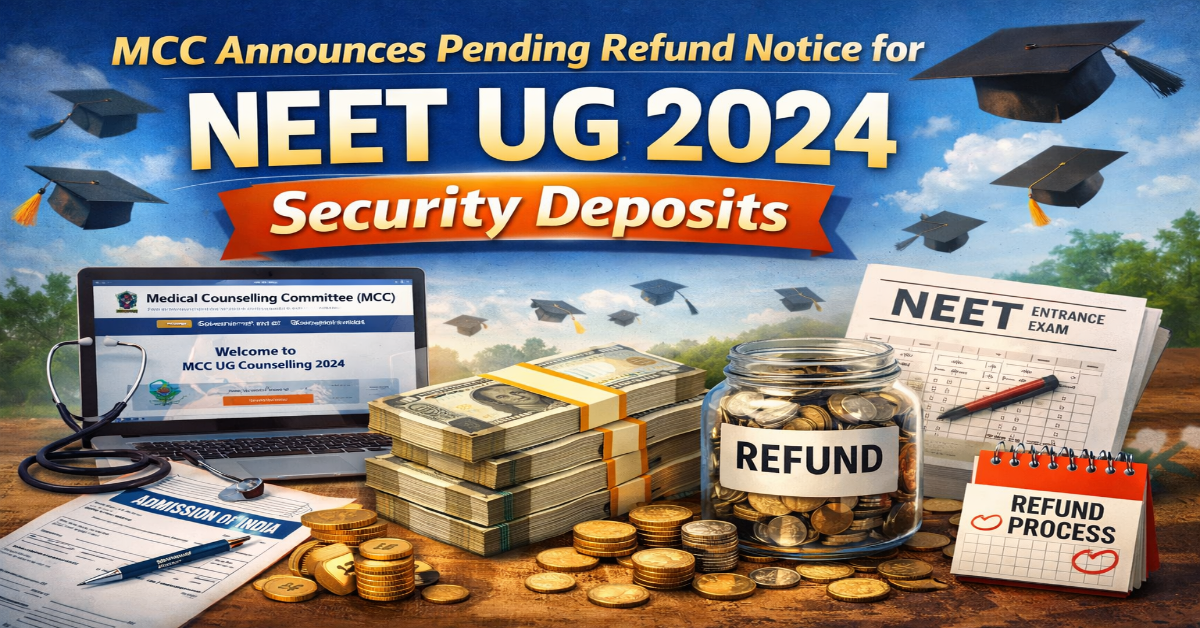 MCC Announces Pending Refund Notice for NEET UG 2024 Security Deposits