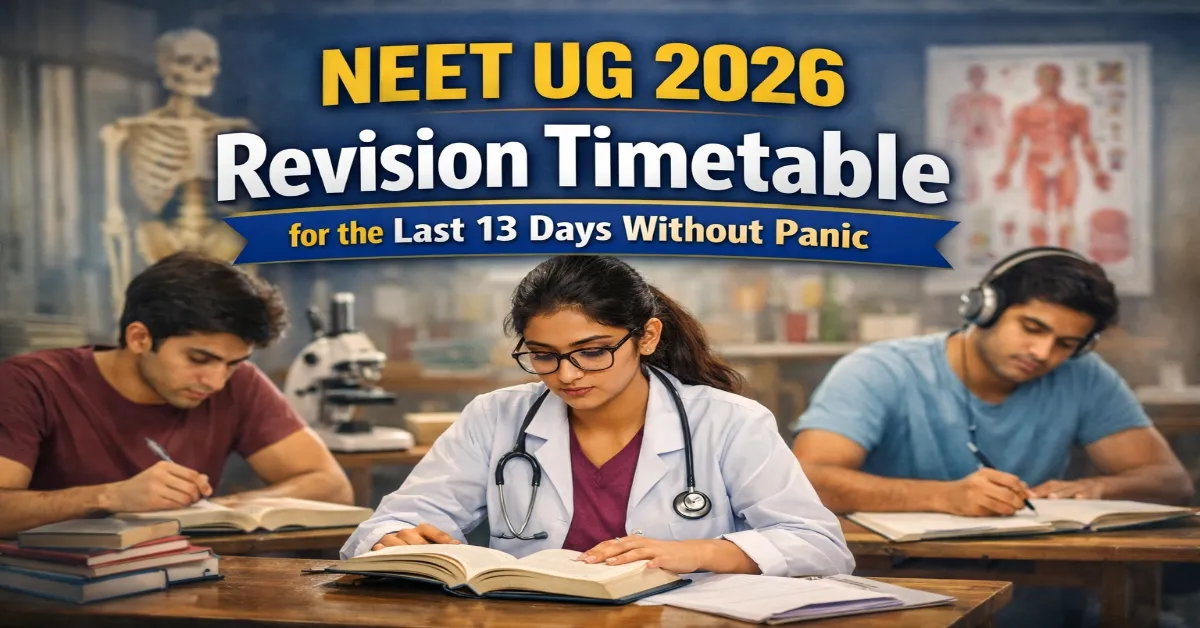 NEET UG 2026 Revision Timetable for the Last 13 Days Without Panic