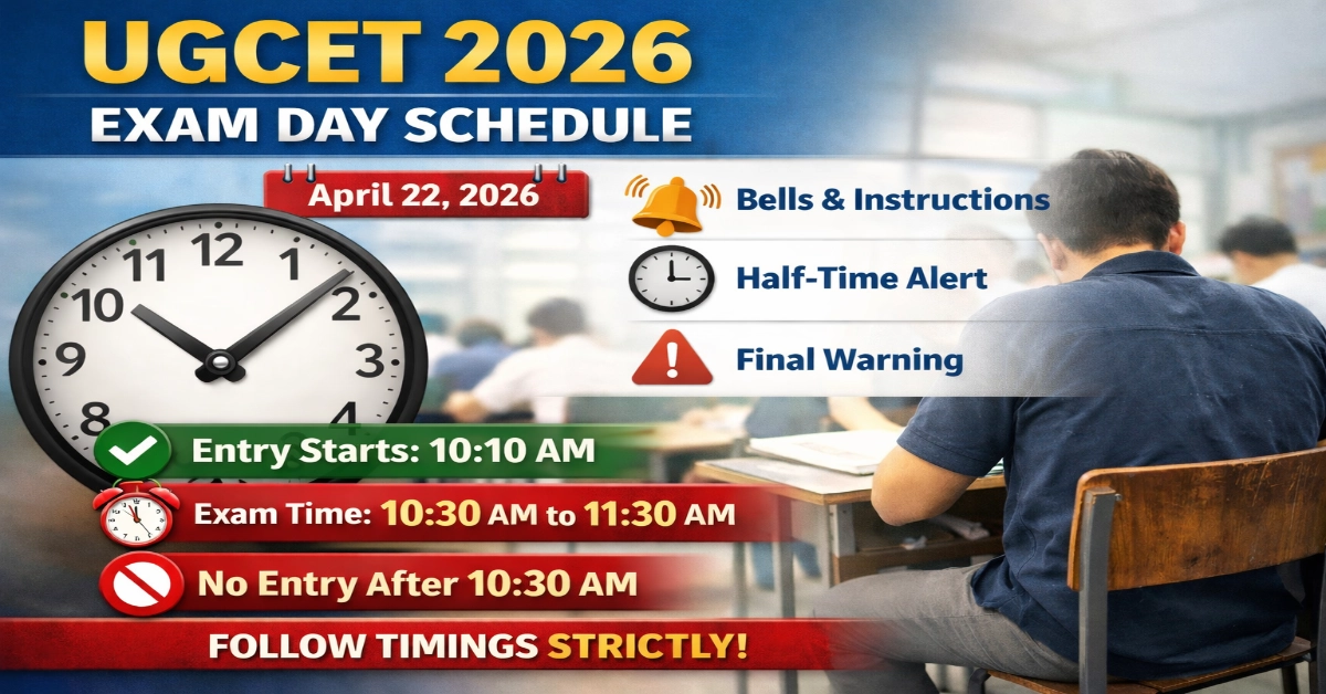 KEA UGCET 2026: Karnataka Examinations Authority Releases Detailed Bell Schedule for Exam Day