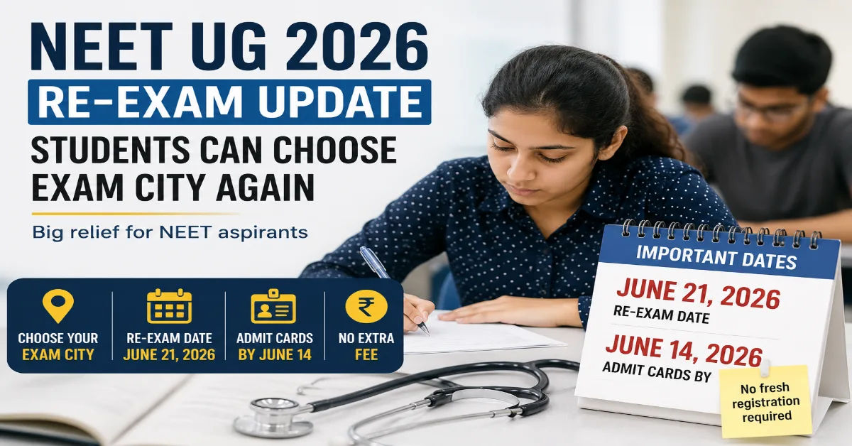 Admit Cards Will be Released by June 14 For NEET UG 2026 Re-Exam