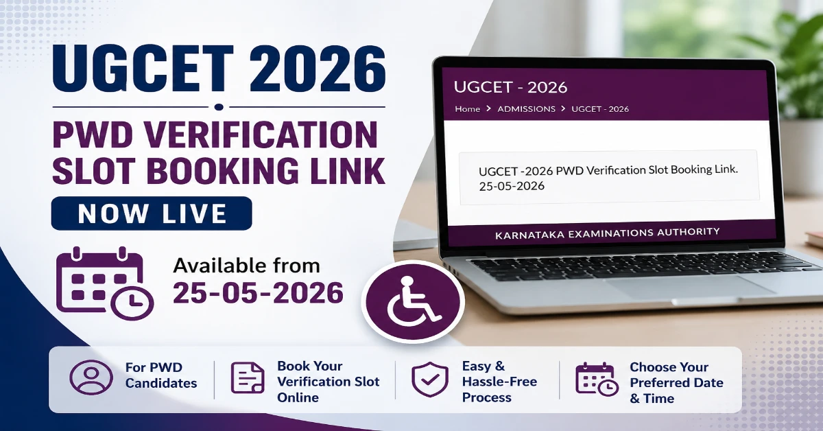 KEA Opens UGCET 2026 PWD Verification