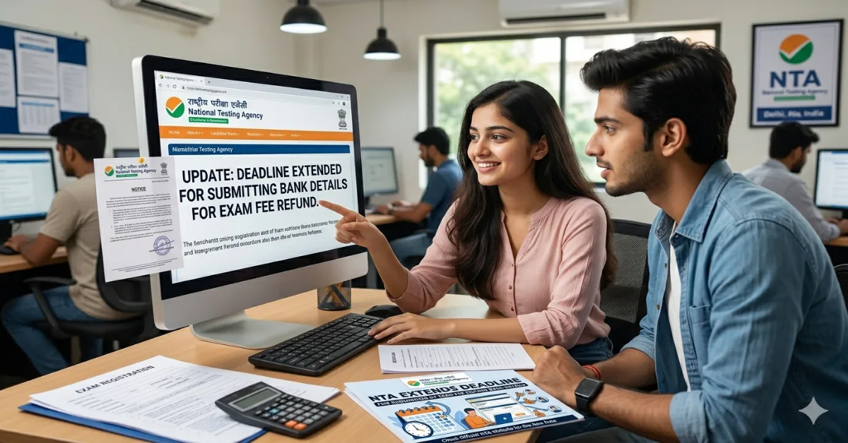 NTA Extends Deadline for Exam Fee Refund Bank Details