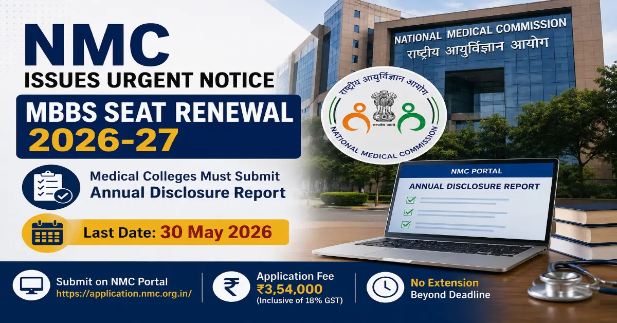 Urgent Notice For Medical Colleges to Submit Annual Disclosure Report