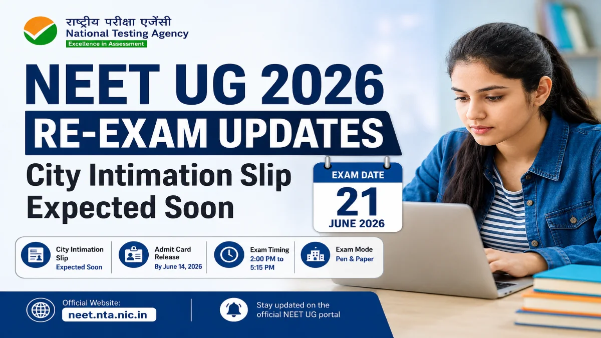 NEET UG 2026 Re-Exam City Intimation Slip