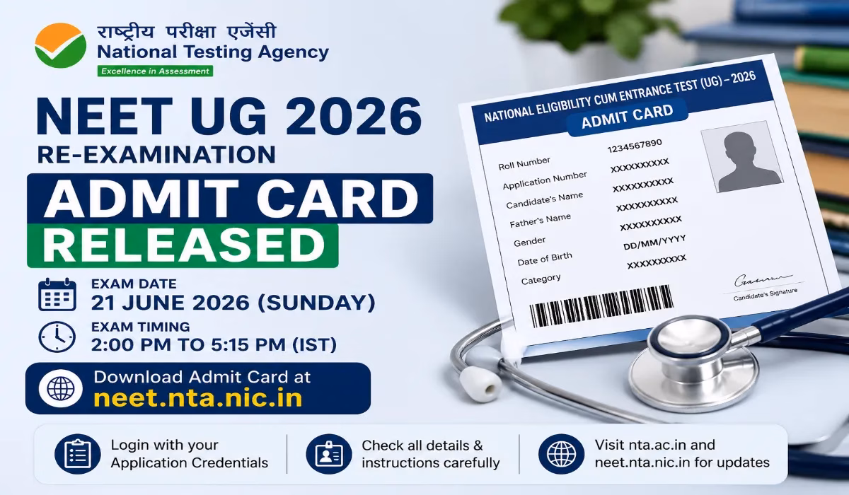 NEET UG 2026 Re-Examination Admit Card Released