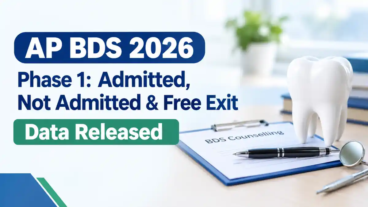 AP BDS 2026 Phase 1: Admitted, Not Admitted & Free Exit Data Released