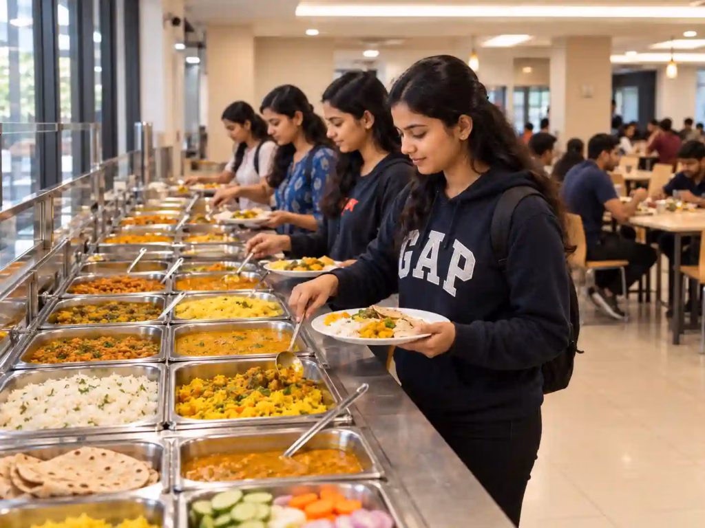 Fresh Indian Food Buffet at GRU International Hostel