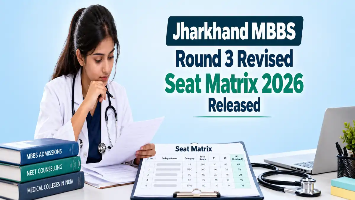 Jharkhand MBBS Round 3 Revised Seat Matrix 2026 Released