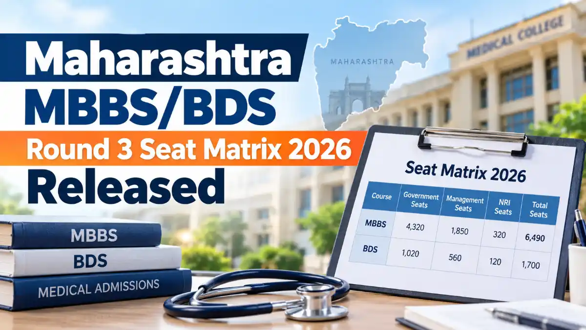 Maharashtra MBBS/BDS Round 3 Seat Matrix 2026 Released