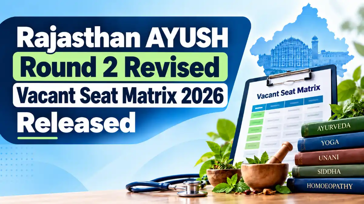 Rajasthan AYUSH Round 2 Revised Vacant Seat Matrix 2026 Released