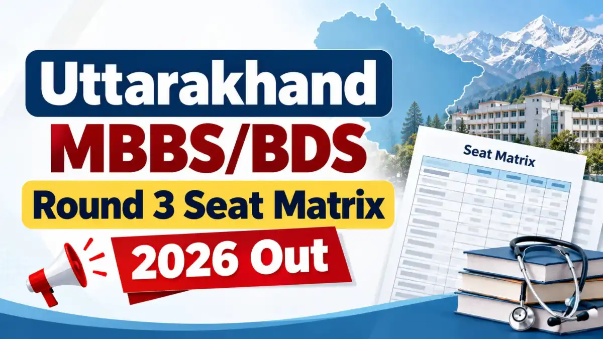 Uttarakhand MBBS/BDS Round 3 Seat Matrix 2026 Out